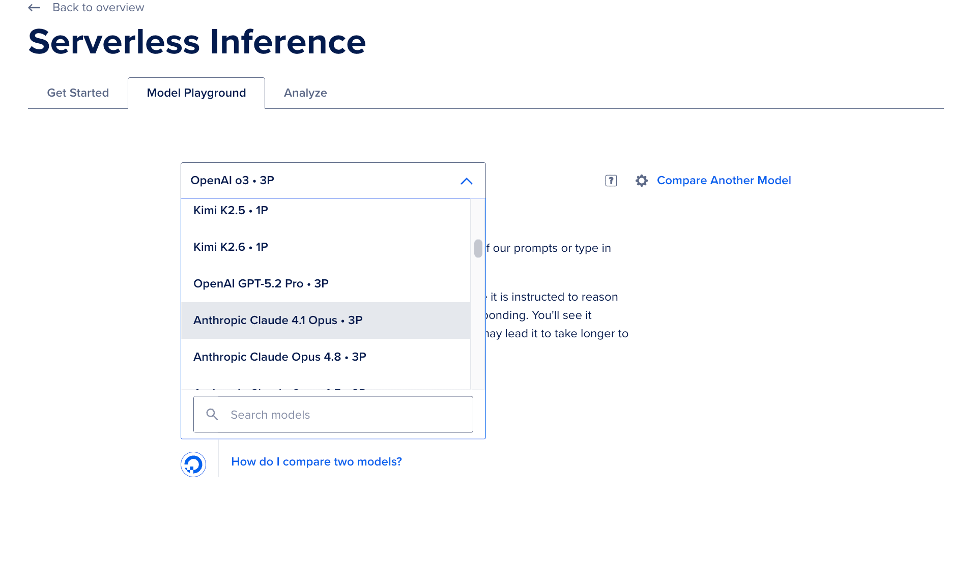 DigitalOcean Model Playground